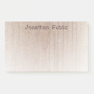Wood Look Distressed Text Elegant Template Modern Post-it Notes