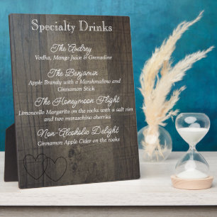 "Wood Look" Drink Menu Plaque