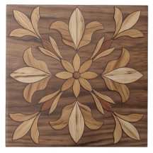 Wood-Look Fleur-de-Lis Marquetry