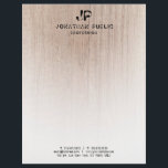 Wood Look Monogrammed Distressed Text Template Letterhead<br><div class="desc">Wood Look Monogrammed Distressed Text Template Elegant Letterhead.</div>