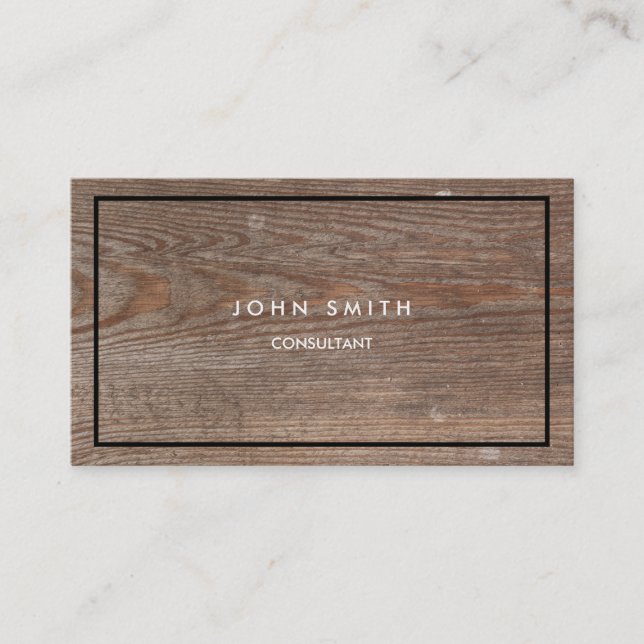 Wood Look Two-Sided Business Card (Front)