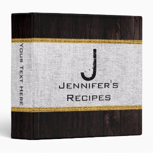 Wood Look White Burlap Rustic Linen Binder