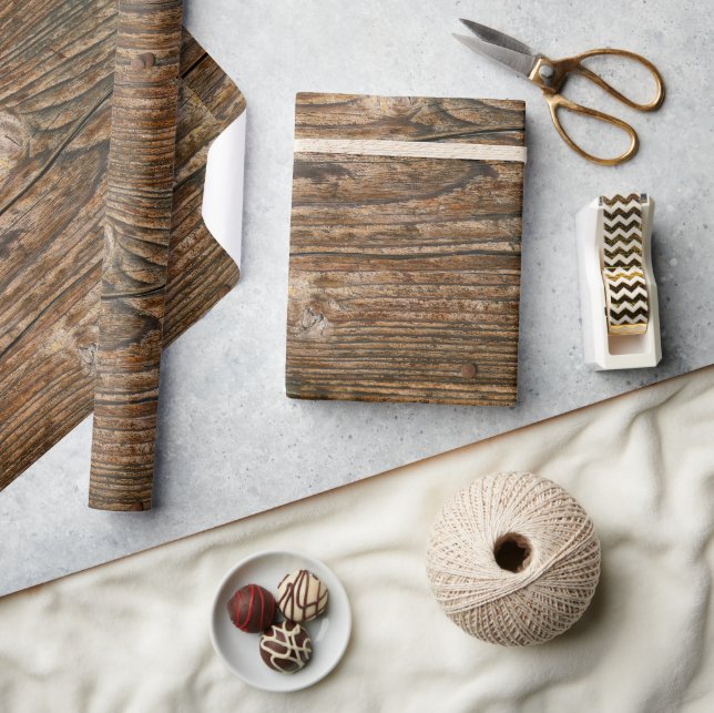 Wood Look Woodworker Rustic Chic Wrapping Paper (Crafts)