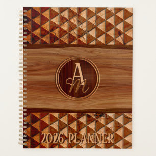 Wood marquetry and carving customizable 2026 planner