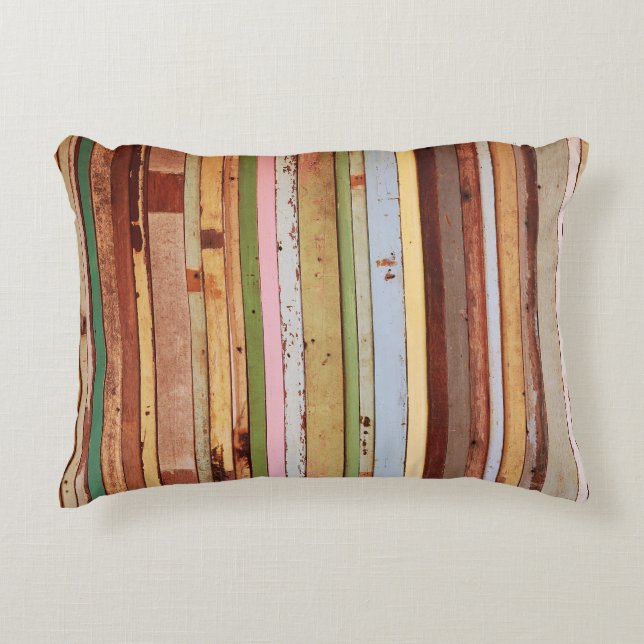 Wood Material: Vintage Wallpaper Texture Accent Pillow (Front)