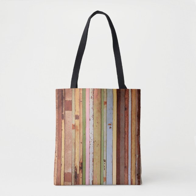Wood Material: Vintage Wallpaper Texture Tote Bag (Front)