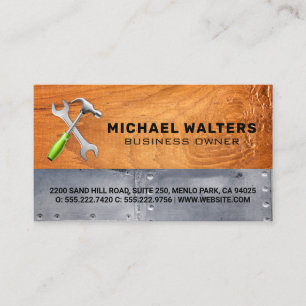 Wood Metal Hardware Tools Business Card