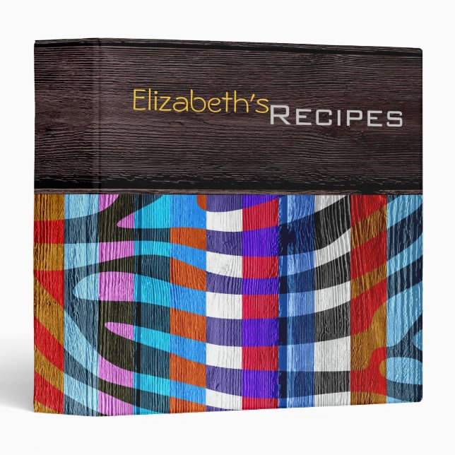 Wood Modern Zebra Print #11 Binder (Front/Spine)