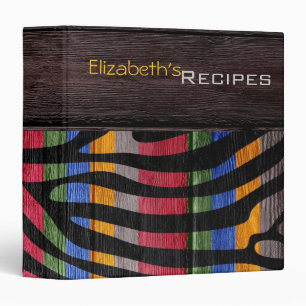 Wood Modern Zebra Print #13 Binder