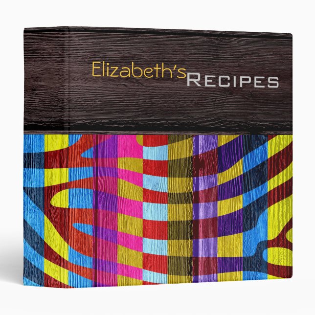 Wood Modern Zebra Print #14 Binder (Front/Spine)