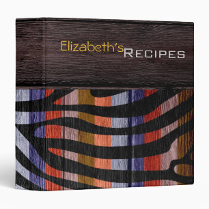 Wood Modern Zebra Print #15 Binder