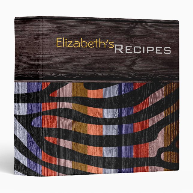 Wood Modern Zebra Print #15 Binder (Front/Spine)
