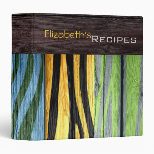 Wood Modern Zebra Print #16 Binder