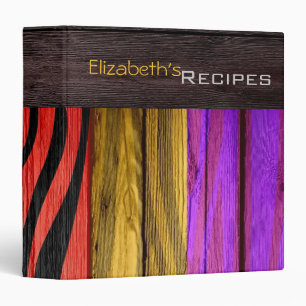 Wood Modern Zebra Print #17 Binder