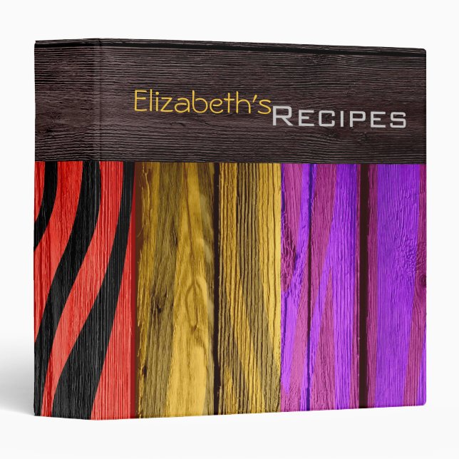 Wood Modern Zebra Print #17 Binder (Front/Spine)
