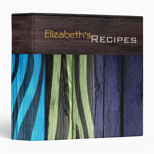 Wood Modern Zebra Print #19 Binder (Front/Spine)