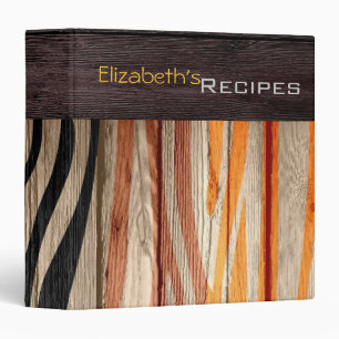 Wood Modern Zebra Print #25 Binder