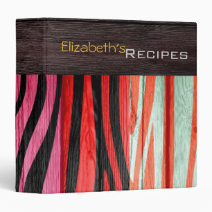 Wood Modern Zebra Print #27 Binder