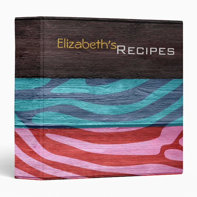 Wood Modern Zebra Print #29 Binder (Front/Spine)
