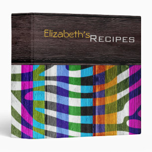 Wood Modern Zebra Print #2 Binder