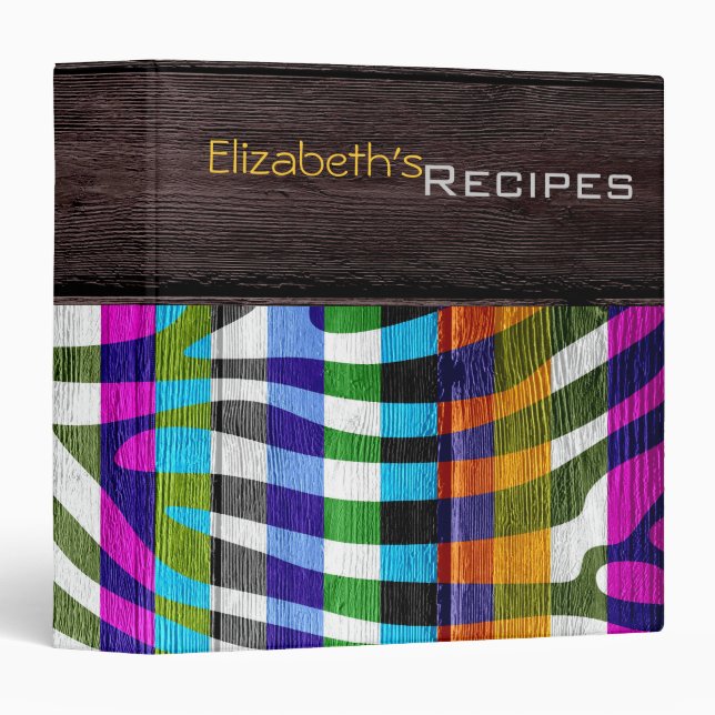 Wood Modern Zebra Print #2 Binder (Front/Spine)