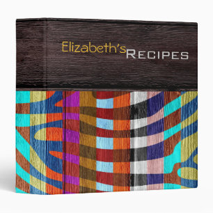 Wood Modern Zebra Print #4 Binder