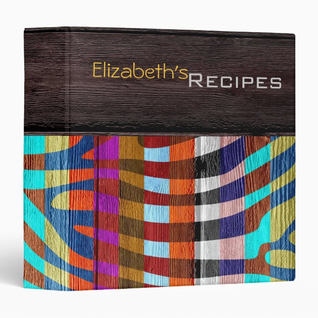 Wood Modern Zebra Print #4 Binder (Front/Spine)