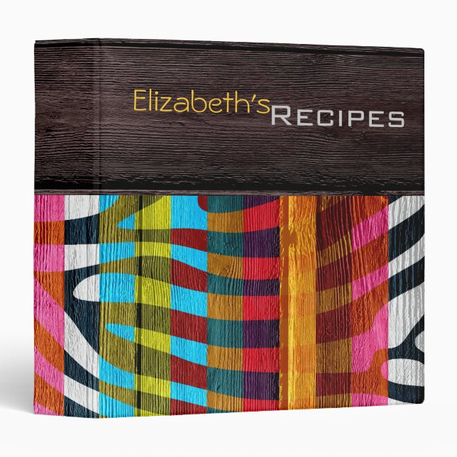 Wood Modern Zebra Print #6 Binder (Front/Spine)