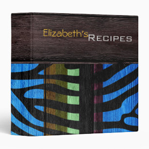 Wood Modern Zebra Print Binder