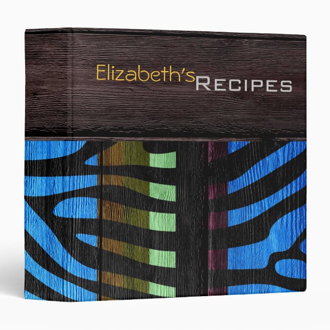 Wood Modern Zebra Print Binder (Front/Spine)