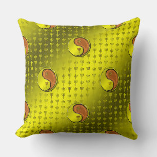 Wood Monkey Throw Pillow