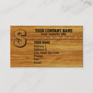 Wood Monogram S Business Card