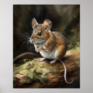 Wood Mouse Woodland Animal Art Print Poster