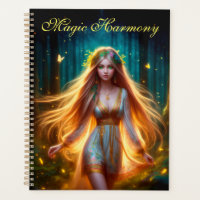 Wood nymph fairy girl gold bright forest floral