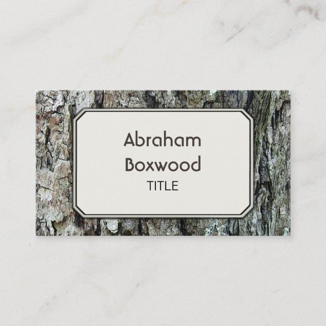 Wood Old Bark Personalized Botanical Customizable Business Card (Front)