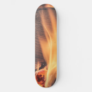 Wood on fire skateboard