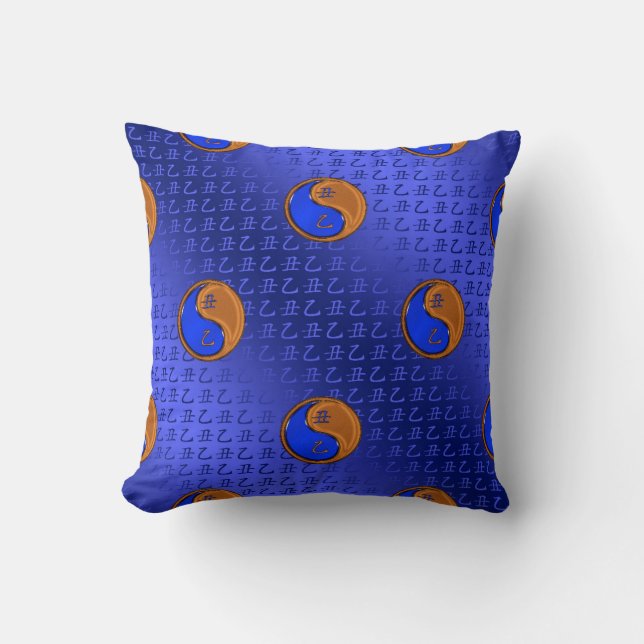 Wood Ox Throw Pillow (Front)