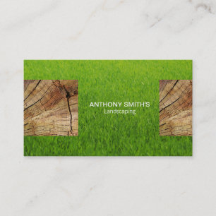 Wood Panel and Cut Grass Business Card
