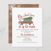 Wood Panel Car Christmas Tree Oh What Fun Party