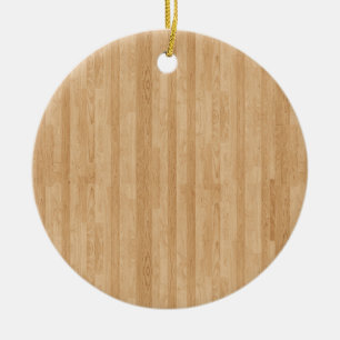 Wood Panel Ceramic Ornament