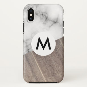 Wood Panel Marble with Monogram Case-Mate iPhone Case