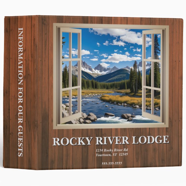 Wood Paneling Open Window Scenery Vacation Rental Binder (Front/Spine)