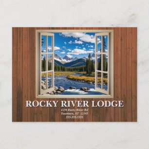 Wood Paneling Open Window Scenery Vacation Rental  Postcard