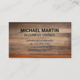 Wood Panels Background Craftsmen Business Card