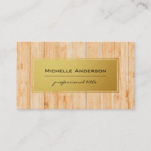 Wood Panels Gold Frame Backing Business Card