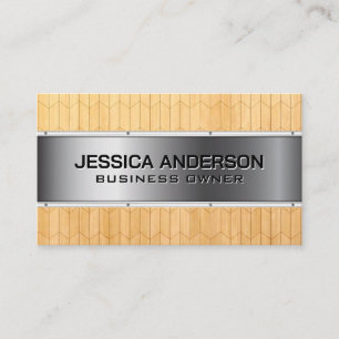Wood Panels Metallic Business Card