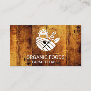 Wood Panels   Rustic Farm Icon Business Card