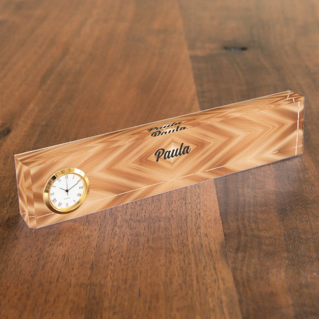 Wood Pattern Art - Modern Style Nameplate (Side)