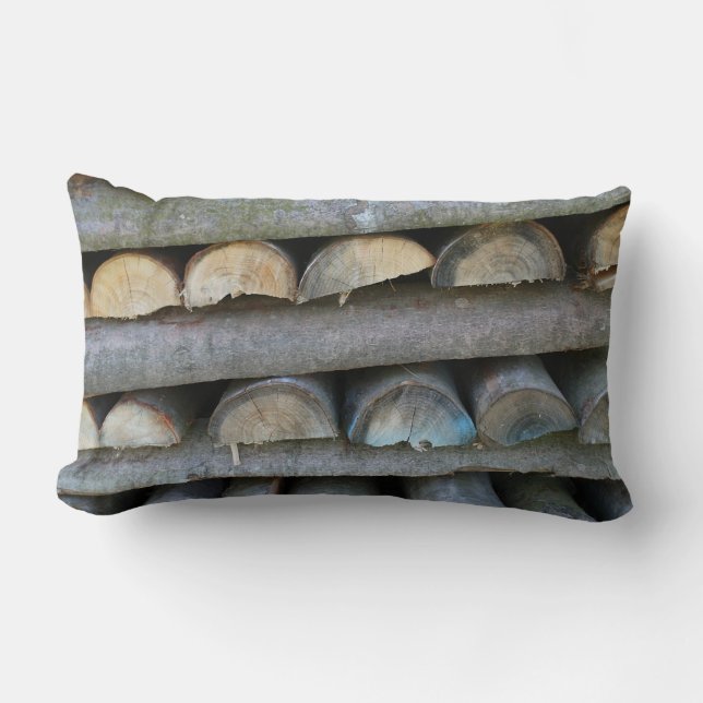 wood - pattern dome lumbar pillow (Front)
