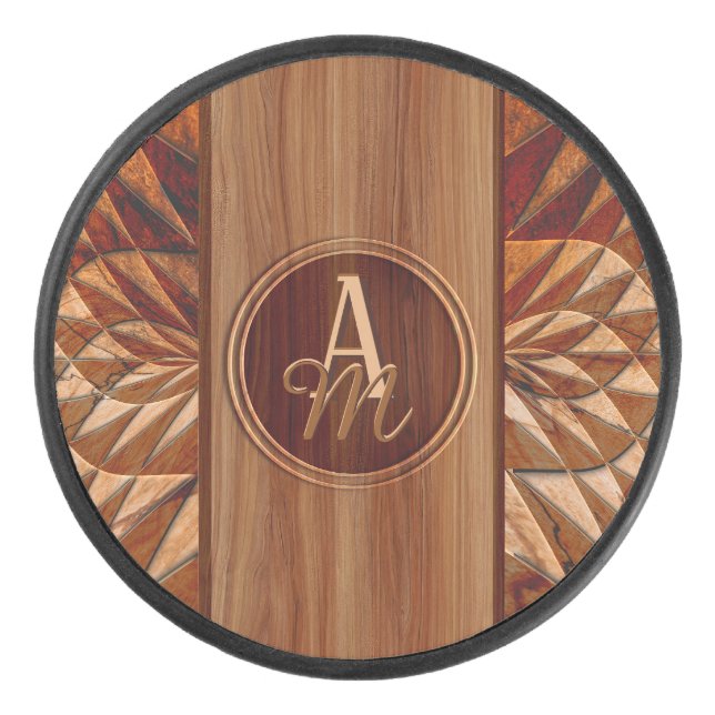 Wood Pattern Hockey Puck (Front)